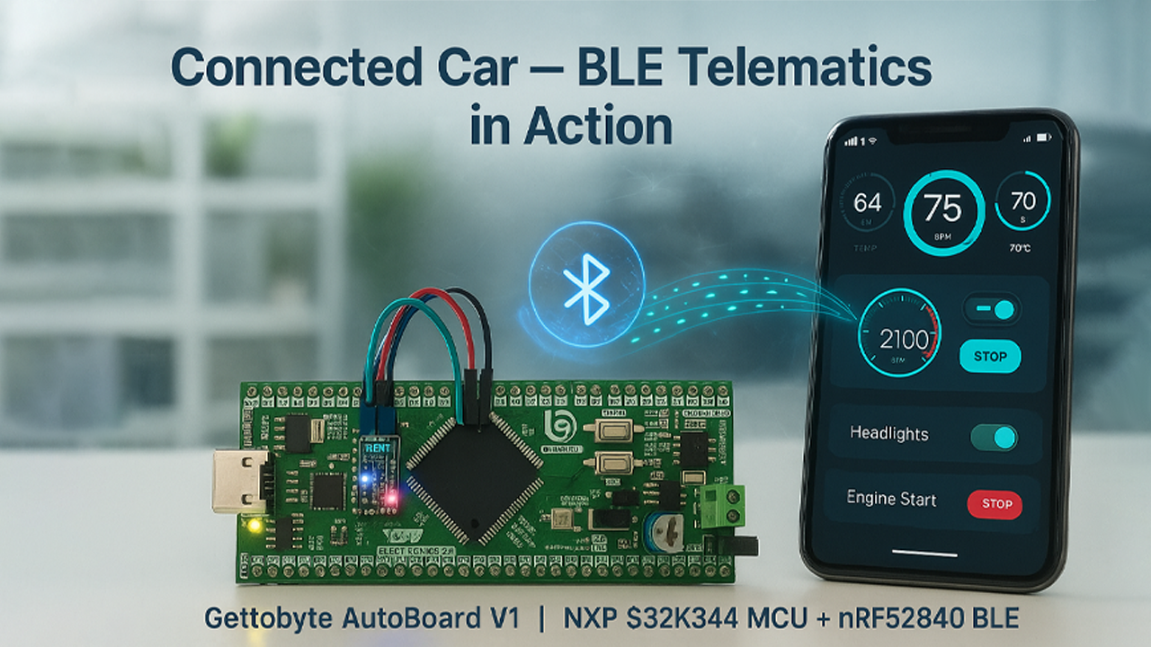 Automotive Telematics Control Unit on NXP S32K344 MCU AutoBoardV1 | BLE Communication using nRF52840