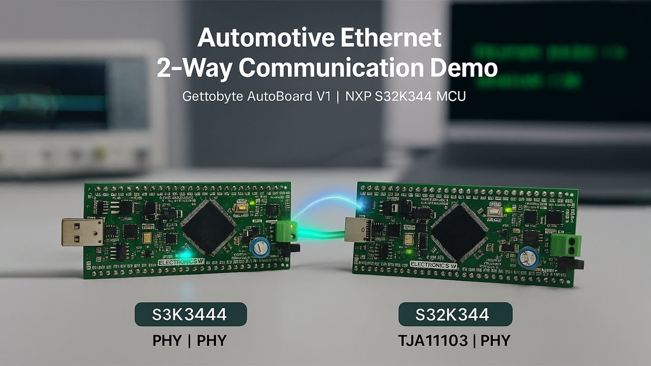 Demonstration of 2-Way Automotive Ethernet Communication on NXP S32K344 MCU || TJA1103 Eth Phy